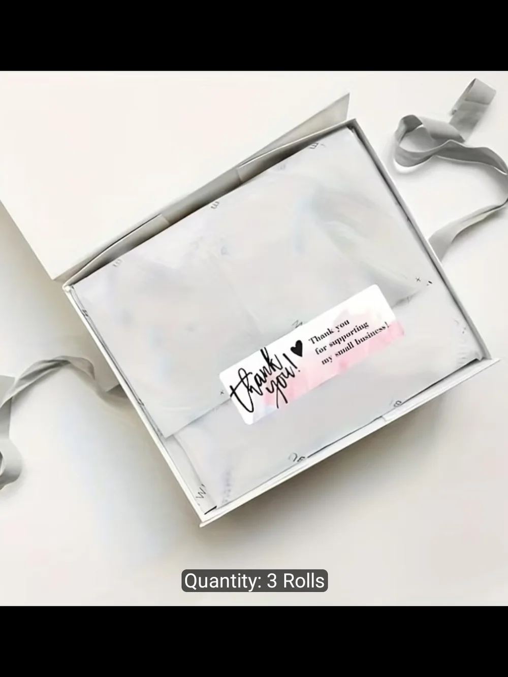 120pcs/roll Thank You Sticker Roll Set - Pink & White